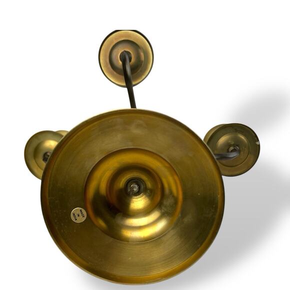 Vintage 1970s Solid Brass 3-Arm Candelabra w/ Center Pillar Regency 3.4 lbs - Picture 9 of 9